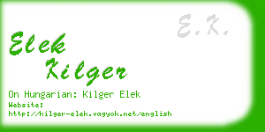 elek kilger business card